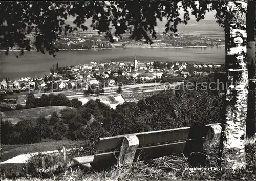 Steckborn Untersee Ansicht vom Berg aus Ruhebank Bodensee