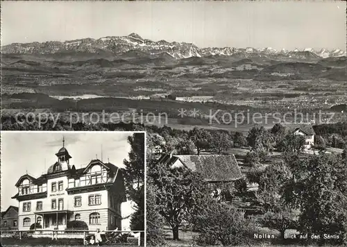 Hosenruck Hotel Nollen Panorama Blick auf den Saentis Appenzeller Alpen Kat. Hosenruck