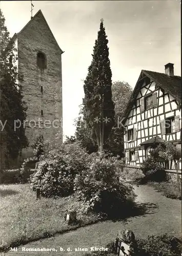Romanshorn Bodensee Partie bei der alten Kirche Fachwerkhaus