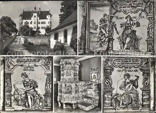 Stettfeld Schloss Sonnenberg Steckborerofen mit Fuellkacheln Kat. Ubstadt Weiher