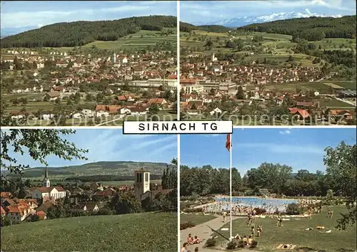 Sirnach Panorama Ortsansicht mit Kirche Freibad Kat. Sirnach