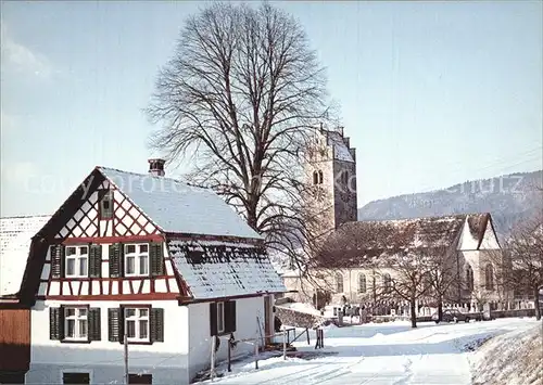 Lommis Dorfpartie Kirche Winterpanorama 75 Jahre Thurgauer Heimatschutz Kat. Lommis