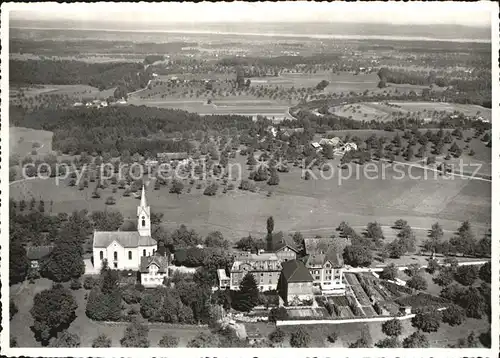 St Pelagiberg Fliegeraufnahme mit Kirche und Bodensee Kat. St Pelagiberg