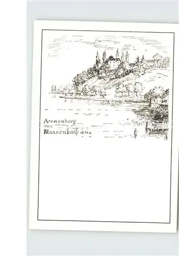 Mannenbach Untersee Zeichnung Arenenberg