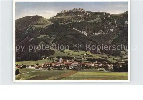 Aschau Chiemgau Panorama mit Kampenwand Kat. Aschau i.Chiemgau