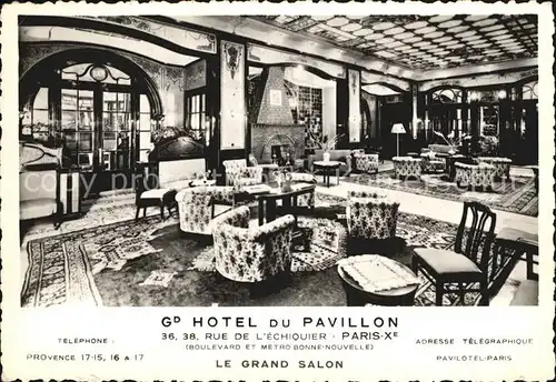 Paris Hotel du Pavillon Grand Salon Kat. Paris