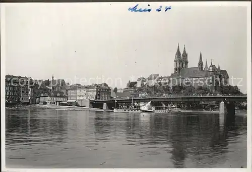 Meissen Elbe Sachsen Brueckenpartie Kat. Meissen