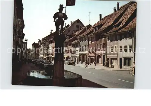 Diessenhofen Hauptstrasse mit Brunnen Kat. Diessenhofen