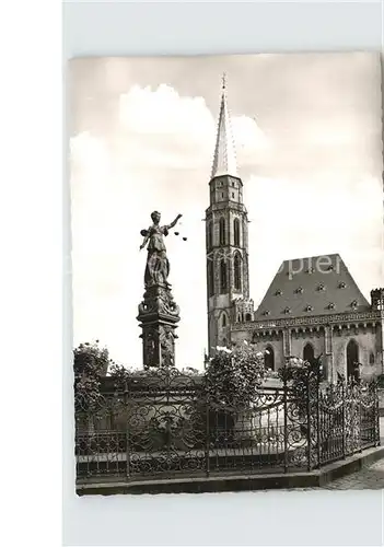 Frankfurt Main Nikolaikirche Gerechtigkeitsbrunnen Kat. Frankfurt am Main