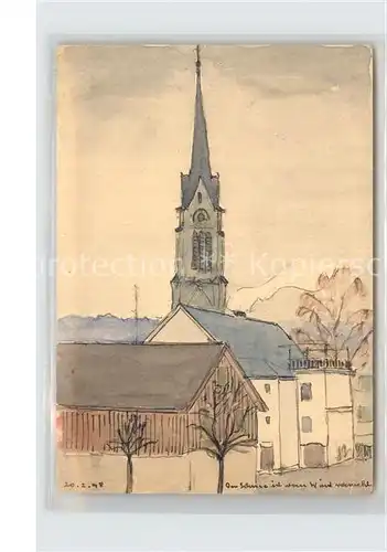 Amriswil TG Kirchenpartie Kuenstlerkarte Kat. Amriswil