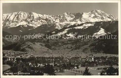 Garmisch Partenkirchen mit Dreitorspitze Kat. Garmisch Partenkirchen