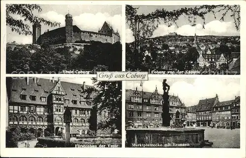 Coburg Veste Blick von der Kapelle Fuerstenbau  Kat. Coburg