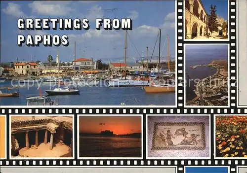 Paphos Hafen Kueste Altstadt Kat. Paphos Cyprus