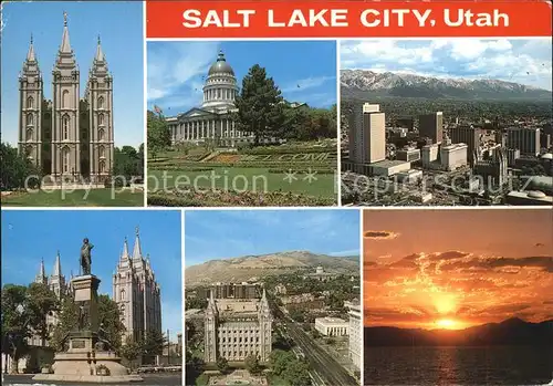 Salt Lake City Fliegeraufnahme Kirchen Skyline Kat. Salt Lake City