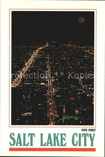 Salt Lake City Fliegeraufnahme State Street at night Kat. Salt Lake City