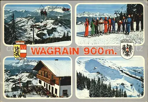 Wagrain Salzburg Sessellift Skikurs Hotelterrasse Panorama Kat. Wagrain