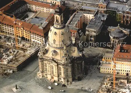 Dresden Frauenkirche Fliegeraufnahme Kat. Dresden Elbe