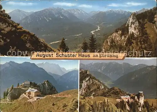 Unterammergau August Schuster Haus am Puerschling Fliegeraufnahme Kat. Unterammergau