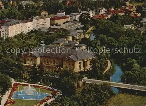 Bad Kissingen Regentenbau mit Rosengarten und Saale Fliegeraufnahme Kat. Bad Kissingen