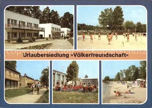 Klink Waren Urlaubersiedlung Voelkerfreundschaft Bettenhaeuser Volleyballplatz Gaststaette Strand Kat. Klink Waren