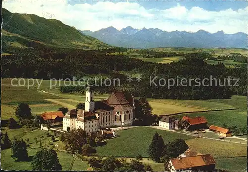 Steingaden Allgaeu Wieskirche Fliegeraufnahme Kat. Sulzberg