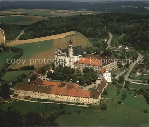 Neresheim Abtei mit Abteikirche Fliegeraufnahme Kat. Neresheim