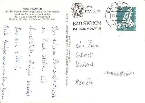 Bad Steben BfA Klinik Franken Kat. Bad Steben