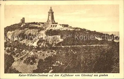 Kyffhaeuser Kaiser Wilhelm Denkmal Blick vom Gitenkopf Kat. Bad Frankenhausen