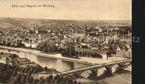 Wuerzburg Panorama vom Kaeppele Kat. Wuerzburg