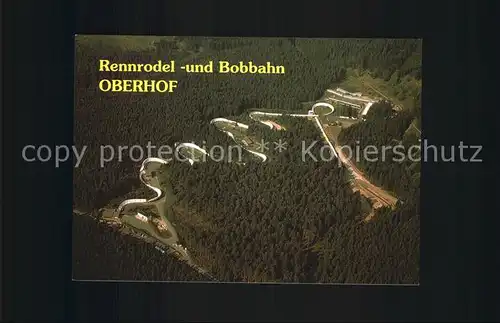 Oberhof Thueringen Rennrodel und Bobbahn Fliegeraufnahme Kat. Oberhof Thueringen