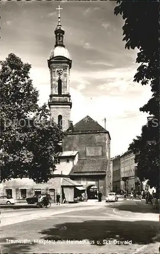 Traunstein Oberbayern Maxplatz mit Heimathaus Kat. Traunstein