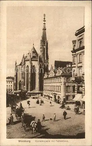 Wuerzburg Marienkapelle mit Falkenhaus Kat. Wuerzburg