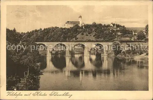 Vilshofen Donau Donaubruecke und Schweiklberg Kat. Vilshofen an der Donau