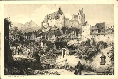 Fuessen Allgaeu mit Schloss Kat. Fuessen