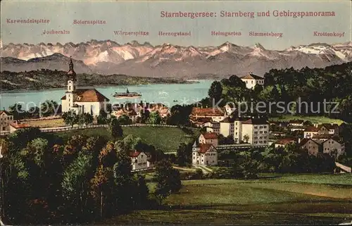 Starnberg mit Starnbergersee und Alpen Kat. Starnberg