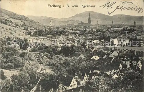 Freiburg Breisgau Blick vom Jaegerhaus Kat. Freiburg im Breisgau