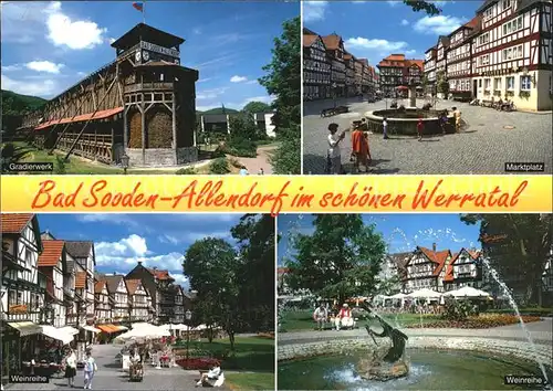 Bad Sooden Allendorf Gradierwerk Marktplatz Weinreihe Brunnen Kat. Bad Sooden Allendorf
