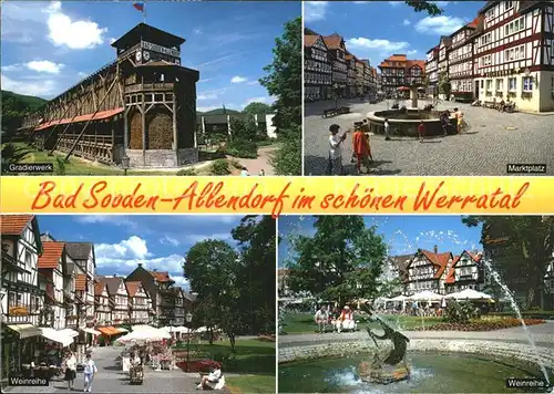 Bad Sooden Allendorf Gradierwerk Marktplatz Weinreihe Brunnen Kat. Bad Sooden Allendorf