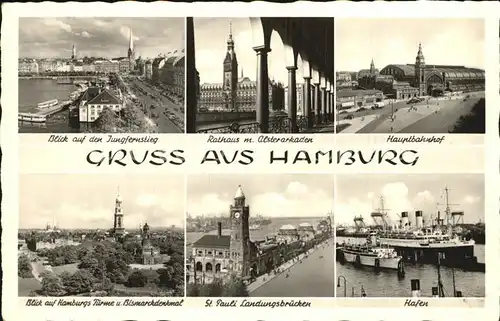 Hamburg Hauptbahnhof Hafen Bismarckdenkmal Kat. Hamburg