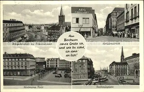 Bochum Rathausplatz Bongardstrasse Husemann Platz Kat. Bochum