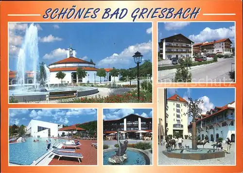 Bad Griesbach Rottal Mineral Thermalbad Fontaene Brunnen Strassenpartie Kat. Bad Griesbach i.Rottal