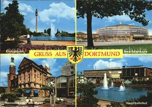 Dortmund Westfalenhalle Florianturm Hauptbahnhof Kat. Dortmund