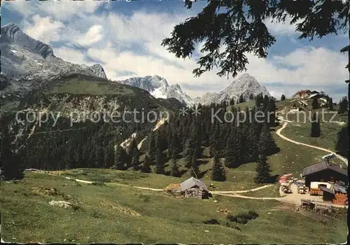 Kreuzeck Alpspitze Zugspitze Waxenstein Kreuzeckhaus Kreuzalm Huber Karte Nr 8306 Kat. Garmisch Partenkirchen