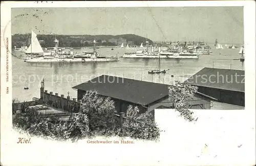 Kiel Geschwader im Hafen Kat. Kiel