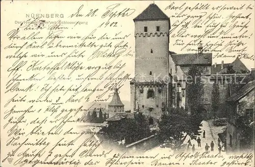 Nuernberg Heidenturm mit Schlosseingang Kat. Nuernberg