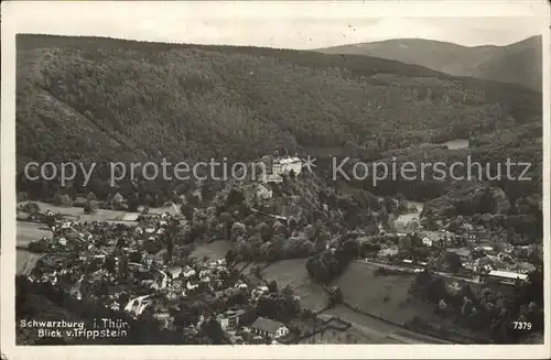 Schwarzburg Thueringer Wald Blick vom Trippstein Kat. Schwarzburg