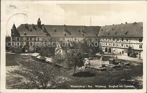Weissenburg Bayern Burghof mit Cisterne Kat. Weissenburg i.Bay.