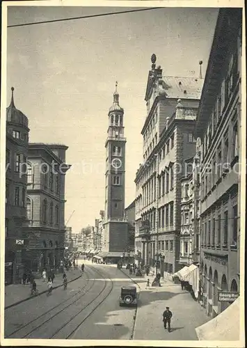 Augsburg Maximilianstrasse Rathaus Perlachturm  Kat. Augsburg