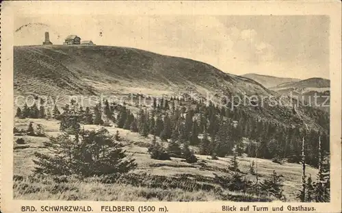 Feldberg Schwarzwald Blick auf Turm Gasthaus Kat. Feldberg (Schwarzwald)