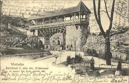 Wiesbaden Heidemauer neuem Tor 1903 Kat. Wiesbaden
